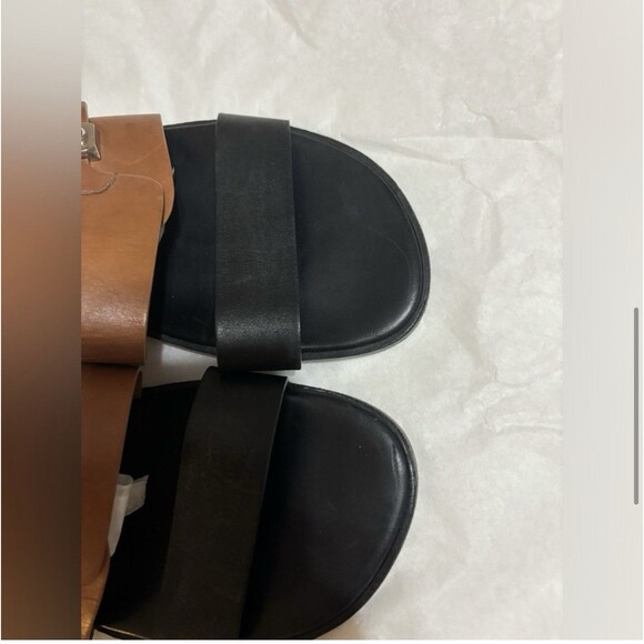 Hermes Black/Brown Leather Ionie Sandals Size 41 Men’s 8 RARE - Picture 4 of 14